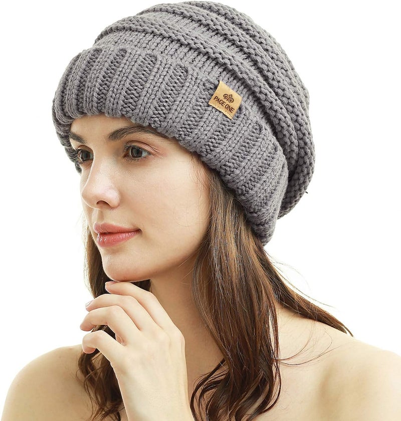 PAGE ONE Womens Winter Beanie Warm Cable Knit Hat Style Stretch Trendy Ribbed Chunky Cap - Image 3